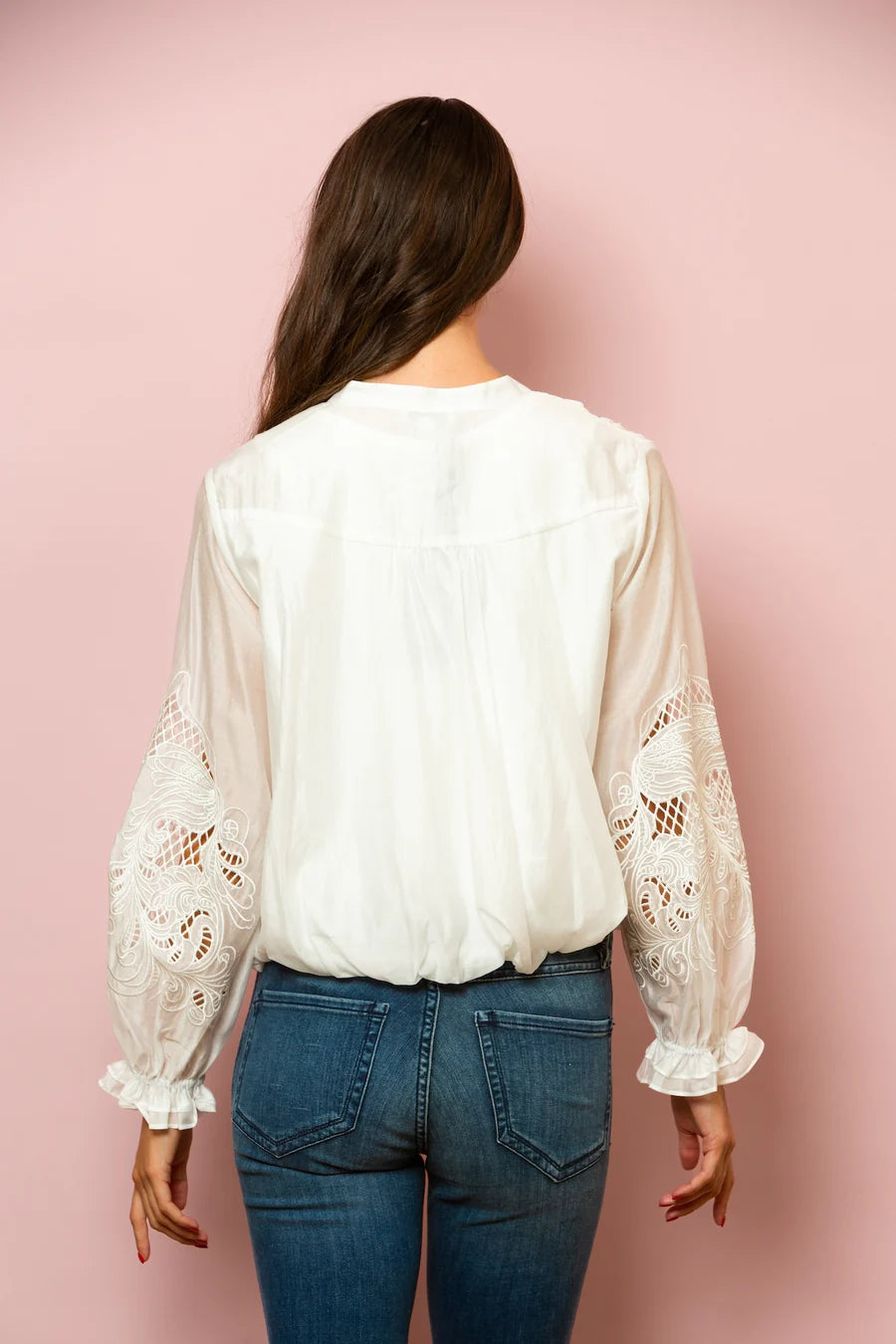 Embroidered Sleeve Blouse