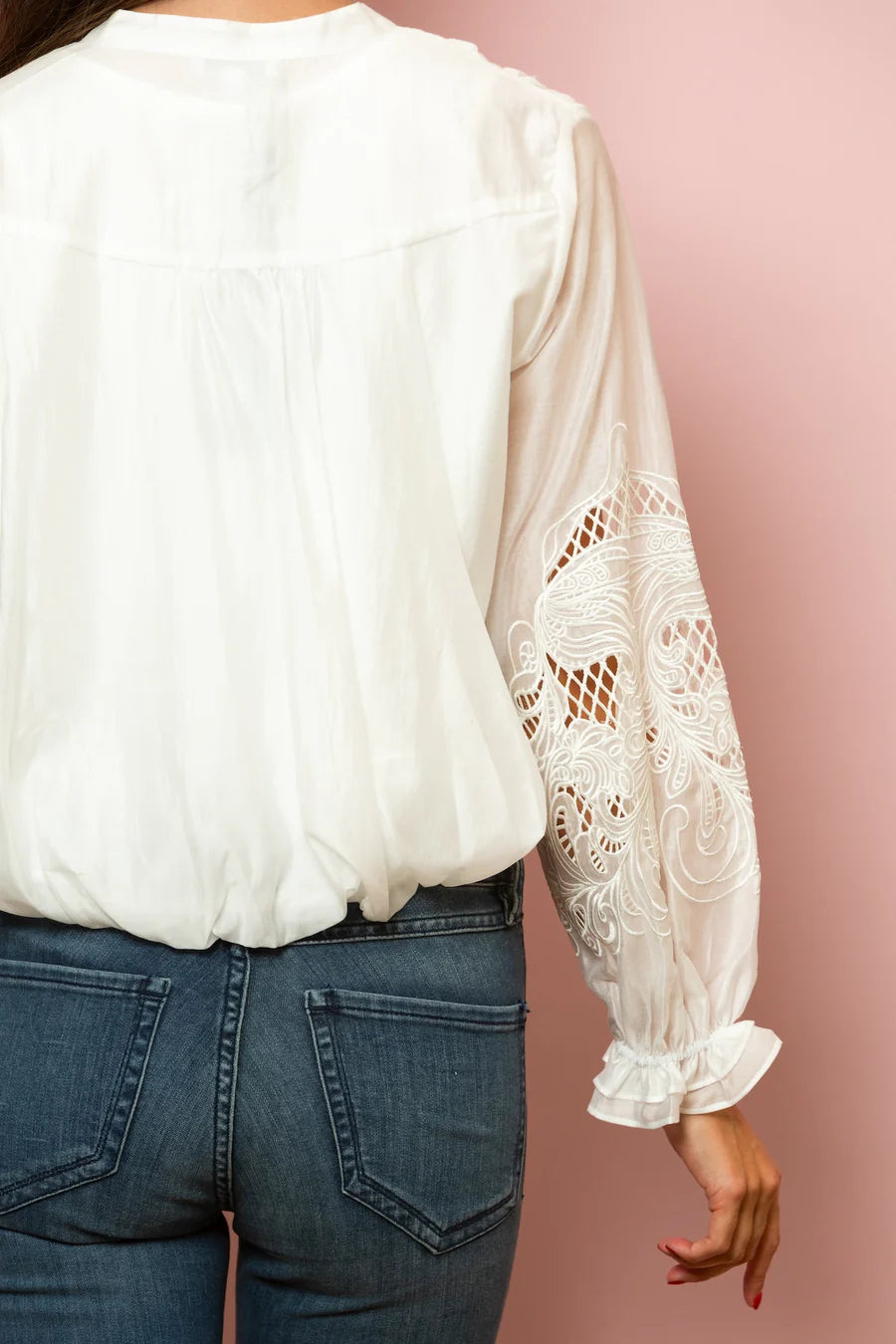 Embroidered Sleeve Blouse