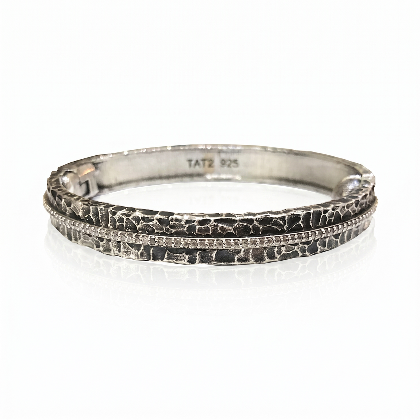 Silver Crystal Line Bangle