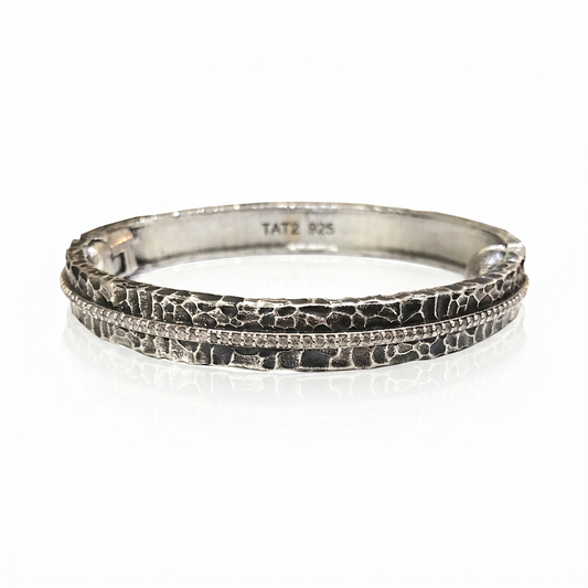 Silver Crystal Line Bangle